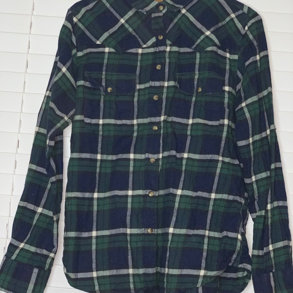 Blue green flannel